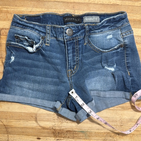 Aeropostale Women’s Size 2 Blue Shorty Stretch Denim Zip Fly 5-pocket Shorts - Picture 9 of 9